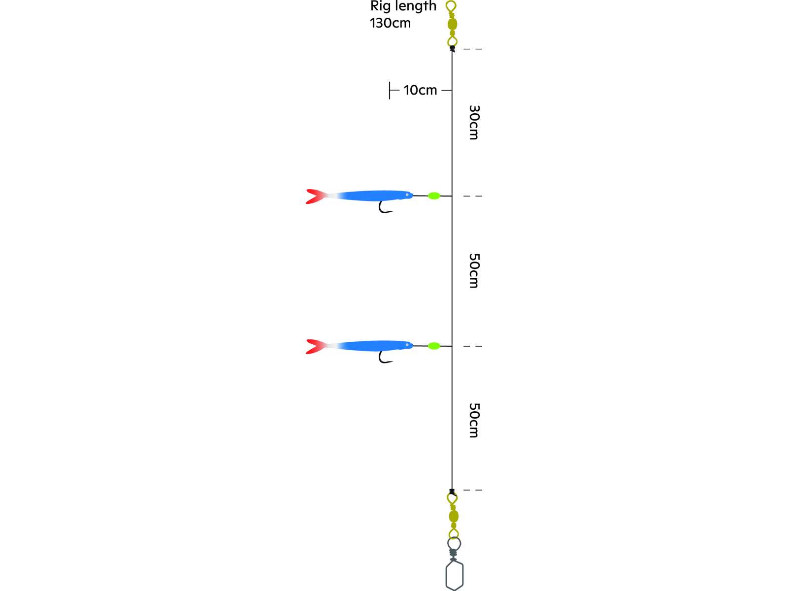 Kinetic Sabiki Soft Tail UV 2 Hook Sea Rig