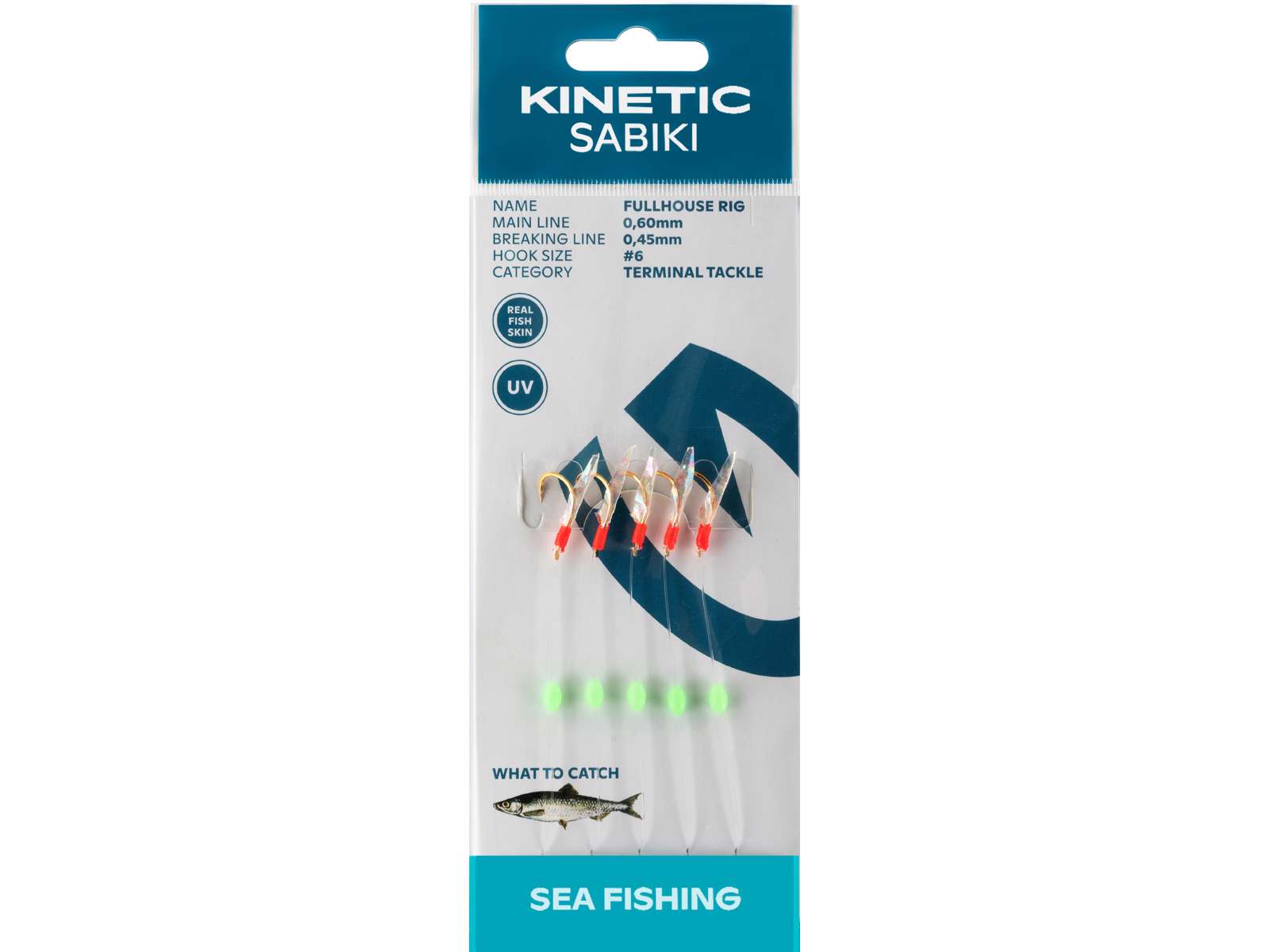 Kinetic Sabiki Fullhouse 5 Hook Sea Rig Fishskin