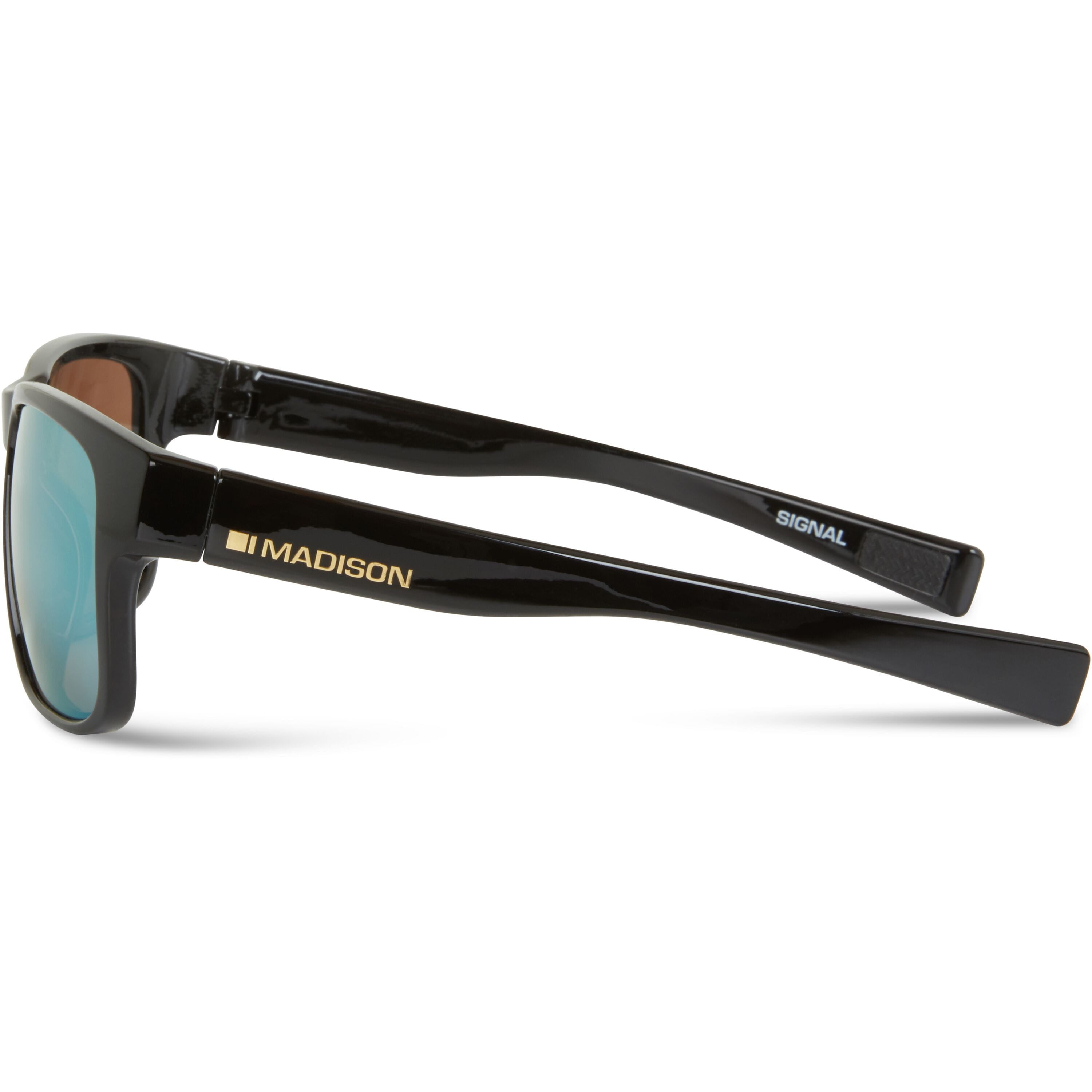 Madison Signal Gloss Black Sunglasses - Polarised Bronze Mirror Lens 