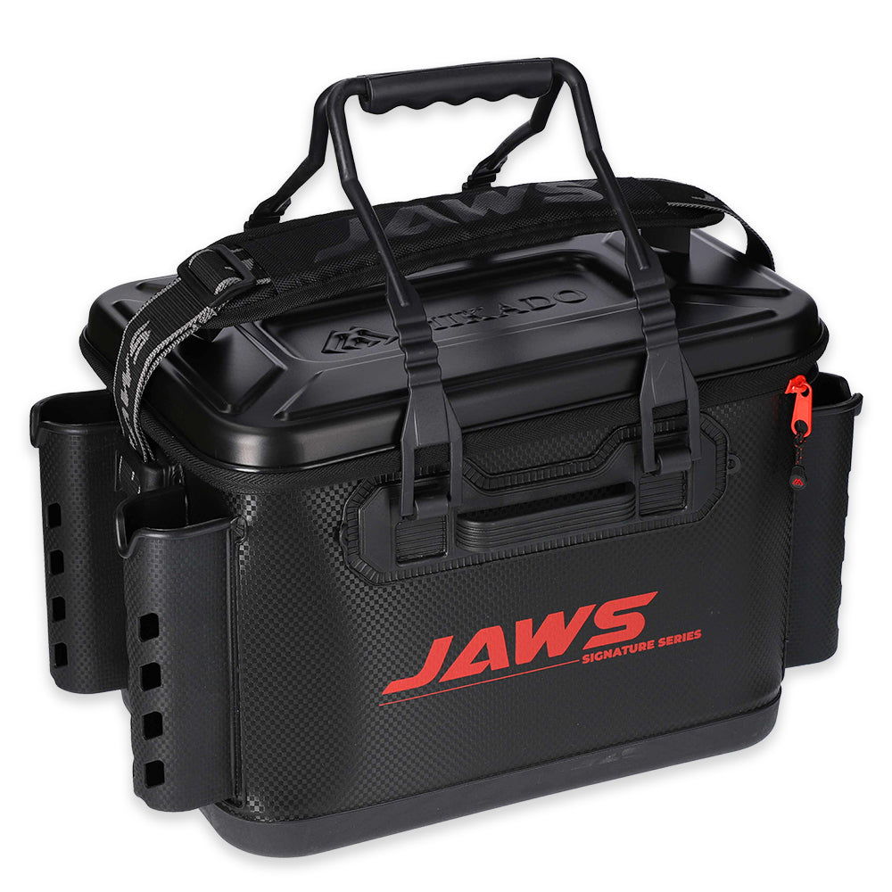 Mikado Jaws Eva Fishing Tackle Box Large - 4 Rod Mounts | Waferproof Tackle Bag