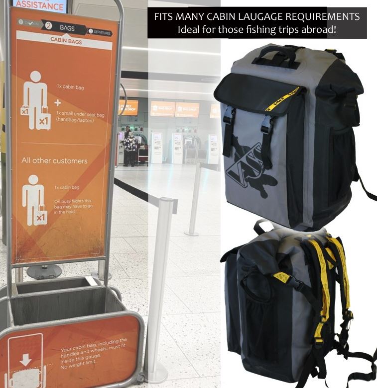 Vass Edition 3 Dry Fishing Ruck Sack 40L -Waterproof Roll top Fishing Tackle Bag