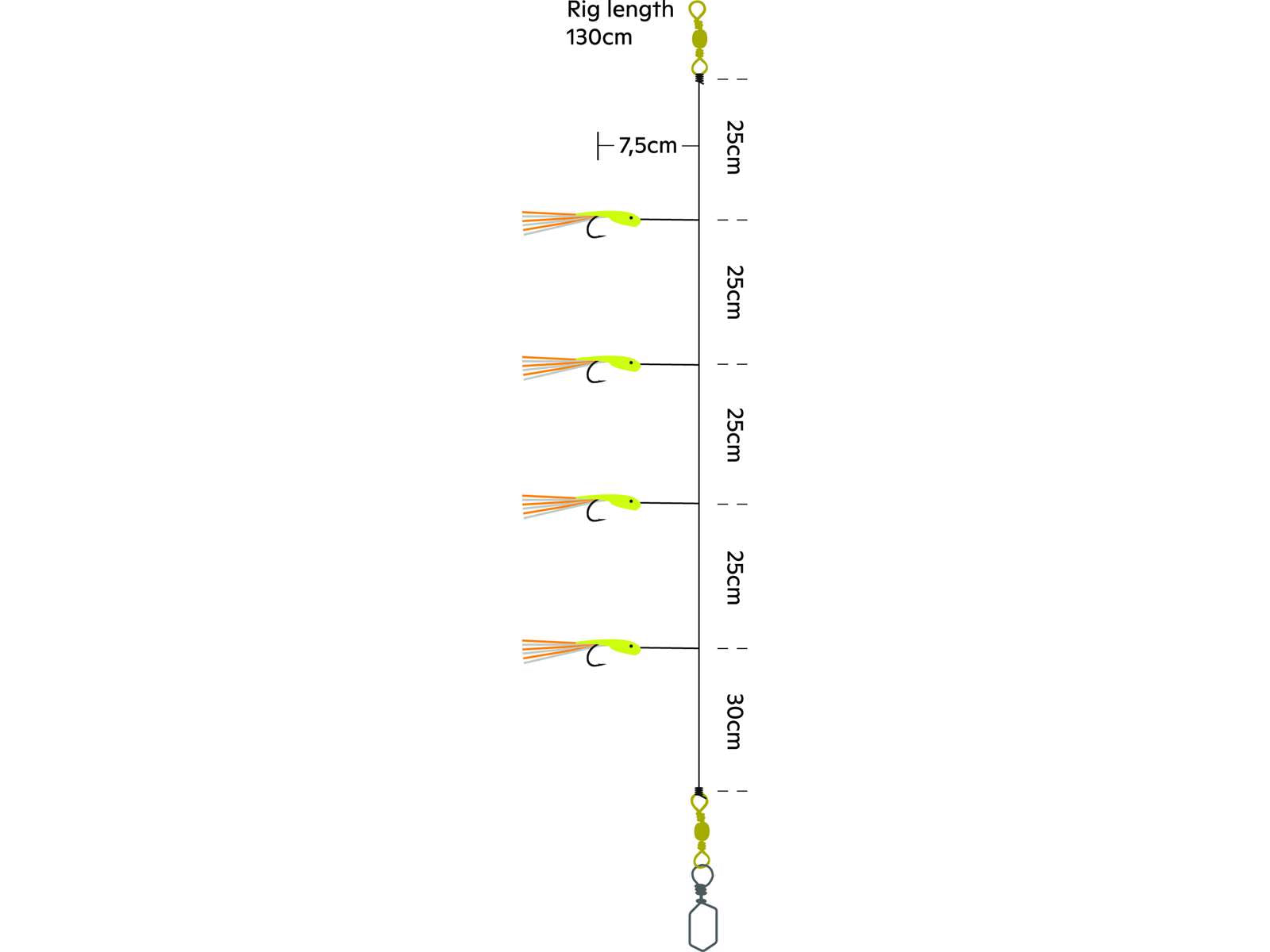 Kinetic Sabiki Hokkai 4 Hook Sea Rig