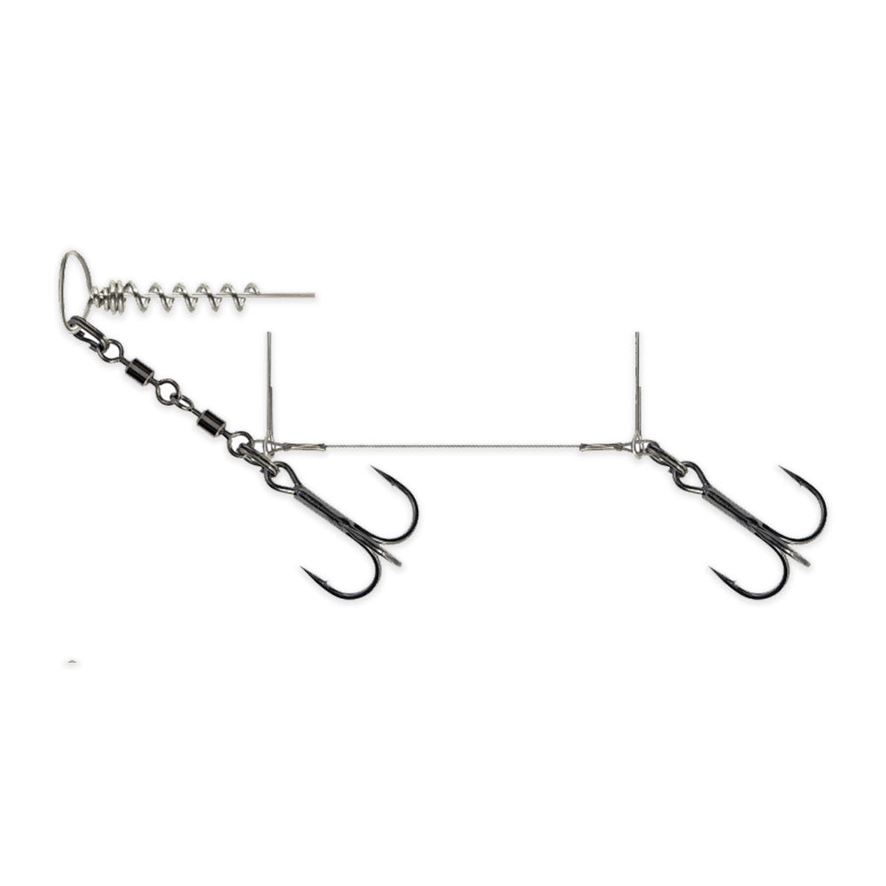 Savage Gear Spin Corkscrew Rig Carbon 49 - Double / Single Hook