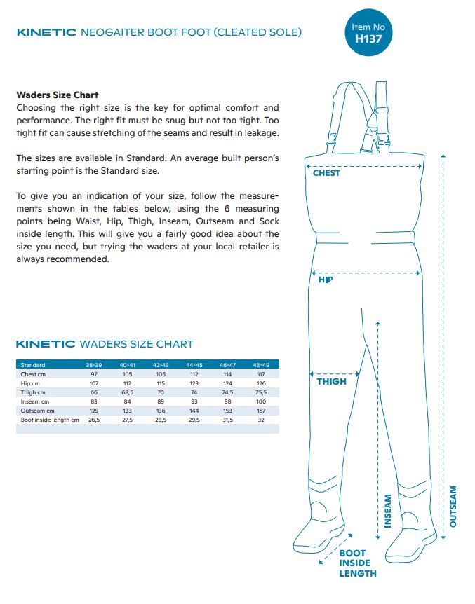 Kinetic Neogaiter Bootfoot Neoprene Chest Waders