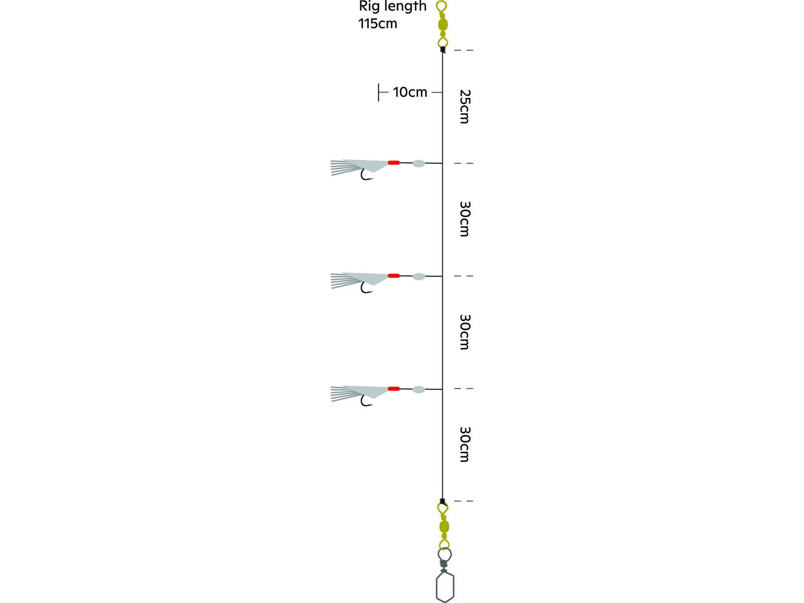 Kinetic Sabiki Trio 3 Hook Sea Rig