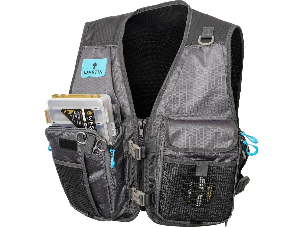 Westin W4 HD Fishing Vest - 2 Tackle Boxes Included - Fishing Gillet - One Size
