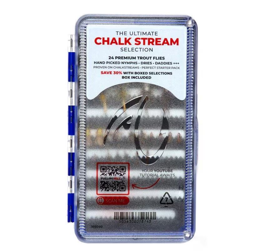 Fulling Mill Ultimate Chalk Stream Fly Box and Flies - 24 Premium Flies