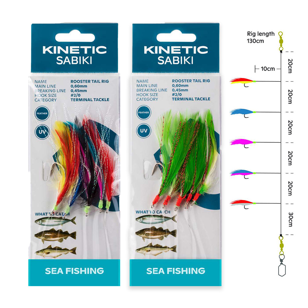 Kinetic Sabiki Rooster Tail 5 Hook Sea Rig