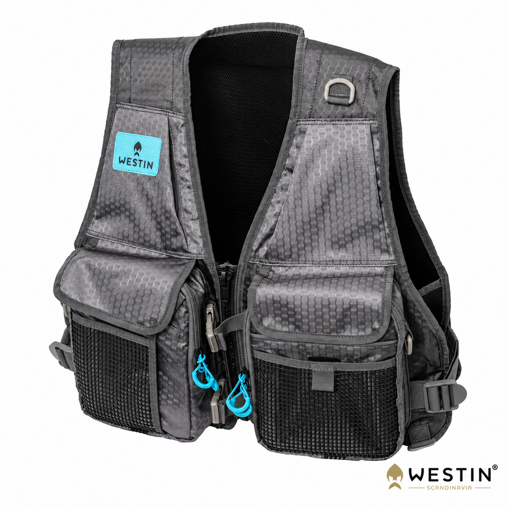 Westin W4 HD Fishing Vest - 2 Tackle Boxes Included - Fishing Gillet - One Size