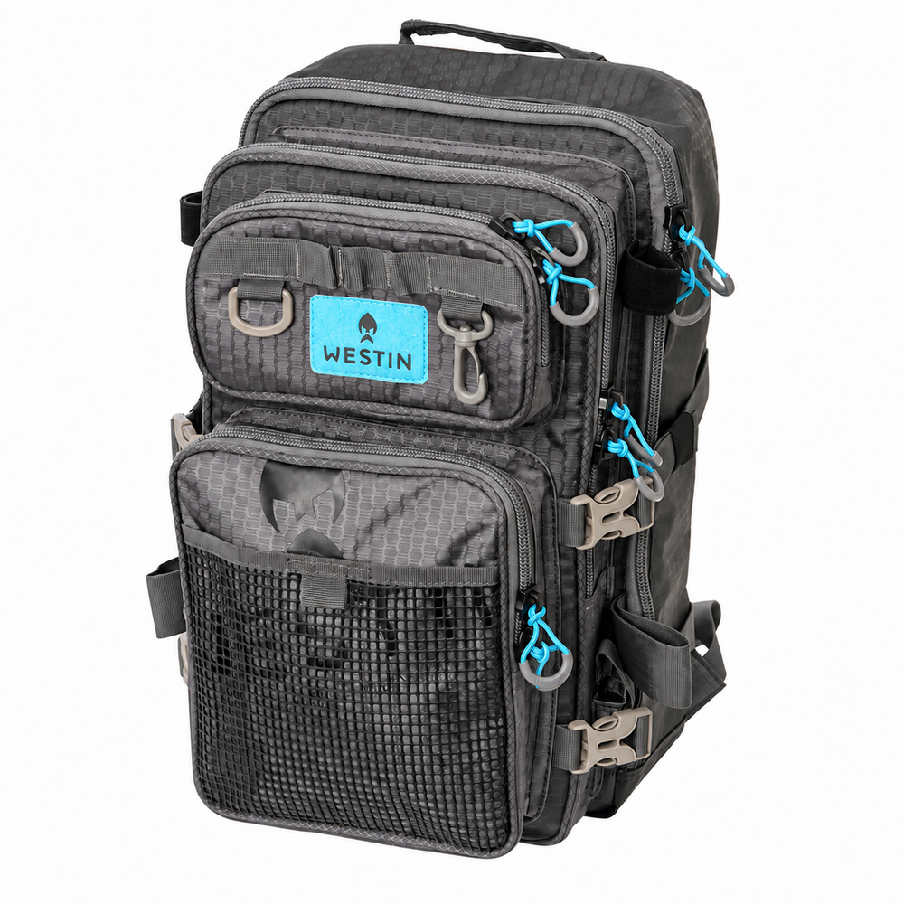 Westin W4 HD Fishing Backpack Large - 2 Tackle Boxes Included - Fishing Backpack