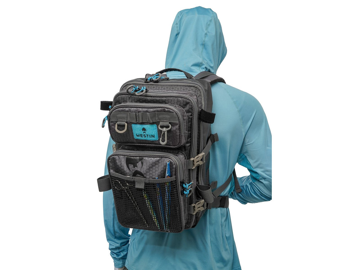 Westin W4 HD Fishing Backpack Large - 2 Tackle Boxes Included - Fishing Backpack