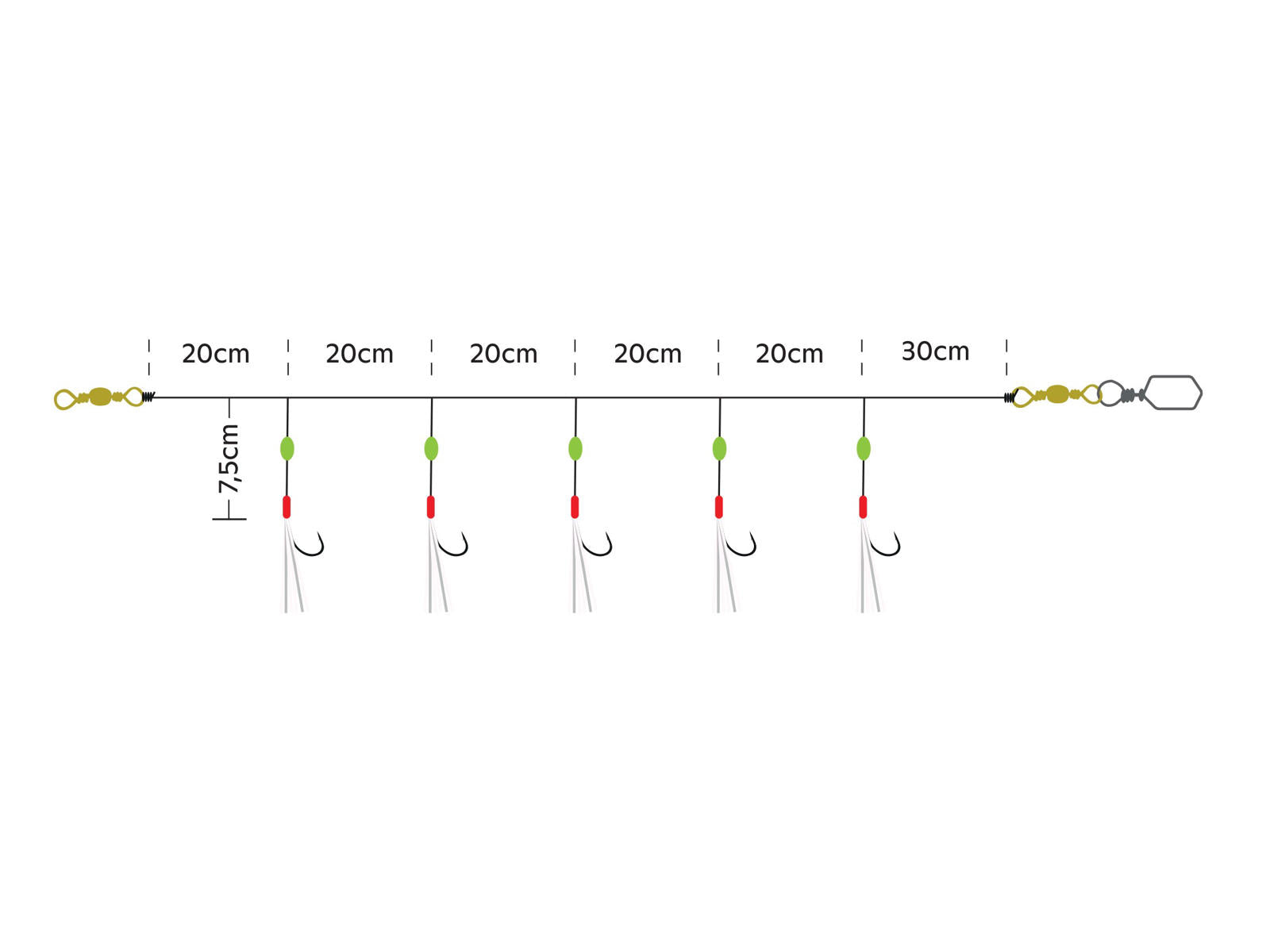 Kinetic Sabiki Nordic Mackerel 5 Hook Sea Rig