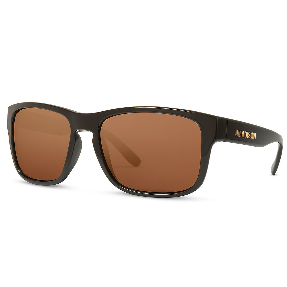 Madison Signal Gloss Black Sunglasses - Polarised Bronze Mirror Lens 