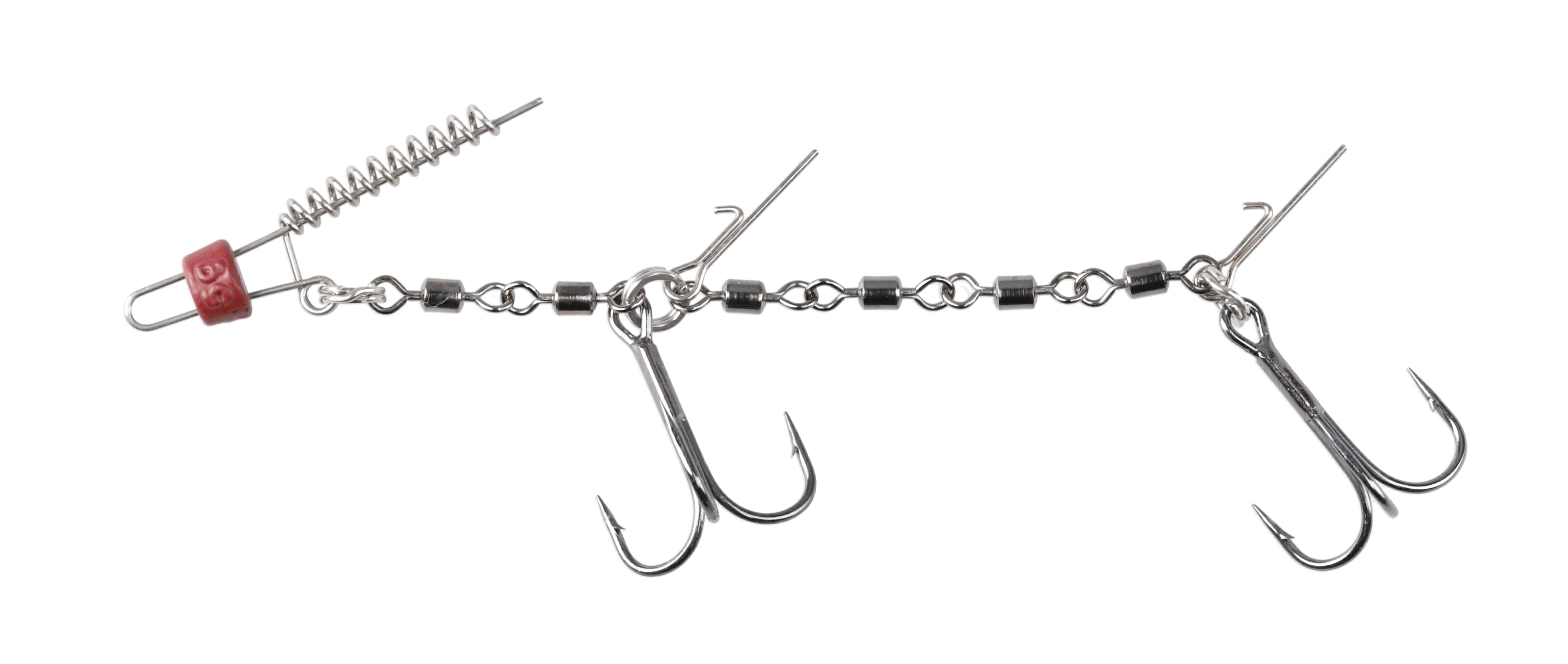 Mikado Jaws Double Treble Hook Evo Stinger & Spiral Screw - 2pcs