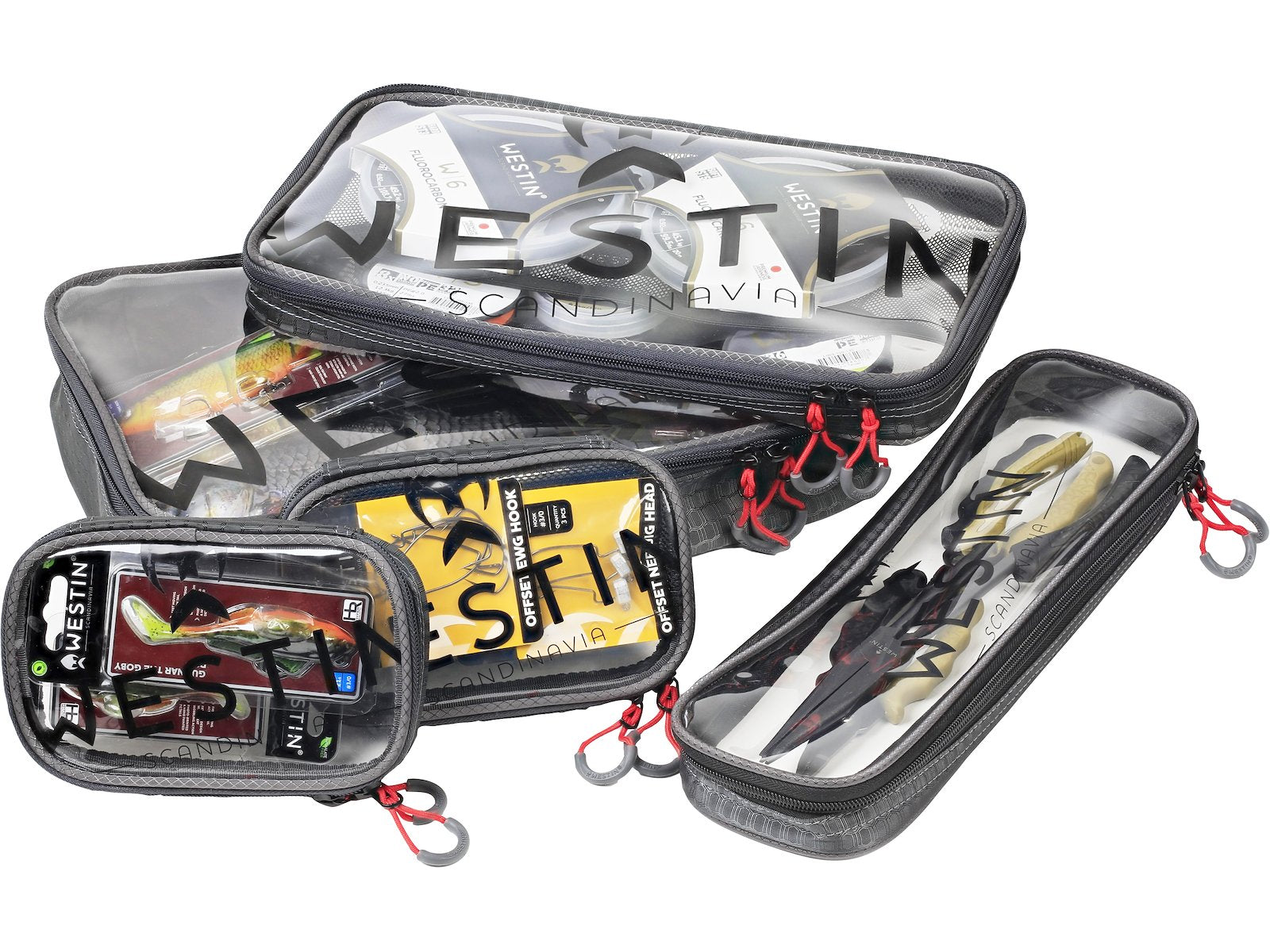 Westin W4 Tackle Storage Pouches Clear 5pcs - Multi-purpose Fishing Storage Bags