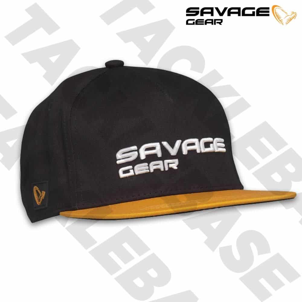 Savage Gear Cap Flat Peak 3D Logo Hat - Black Orange