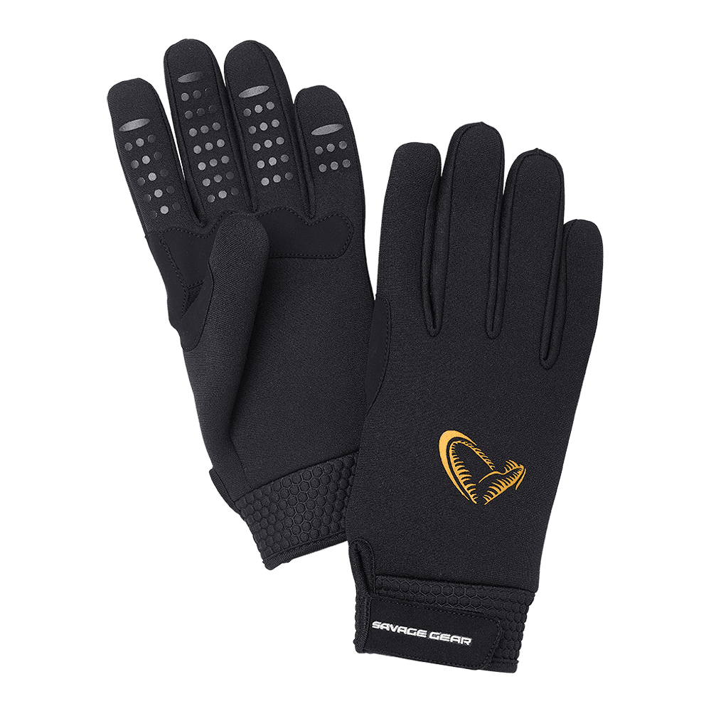 Savage Gear Neoprene Stretch Fishing Gloves - Black