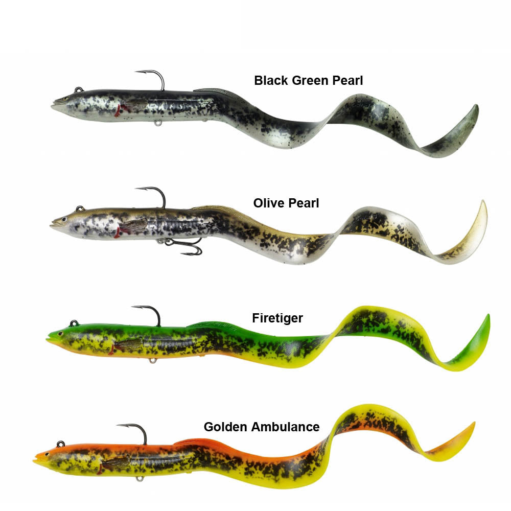 SAVAGE GEAR 4D REAL EEL READY TO FISH LURES 20cm 38gm