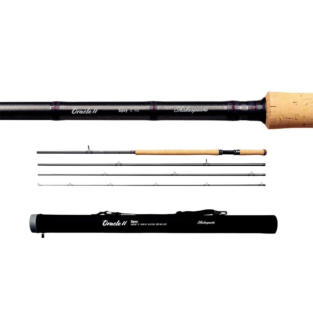 SHAKESPEARE ORACLE 2 SPEY 4 PIECE FLY ROD 12FT-15FT WITH ROD TUBE