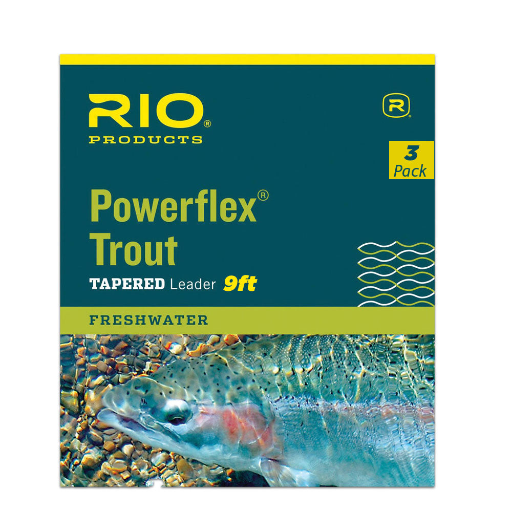 Rio Powerflex 9ft Trout Fishing Tapered Leader - 3 Pack